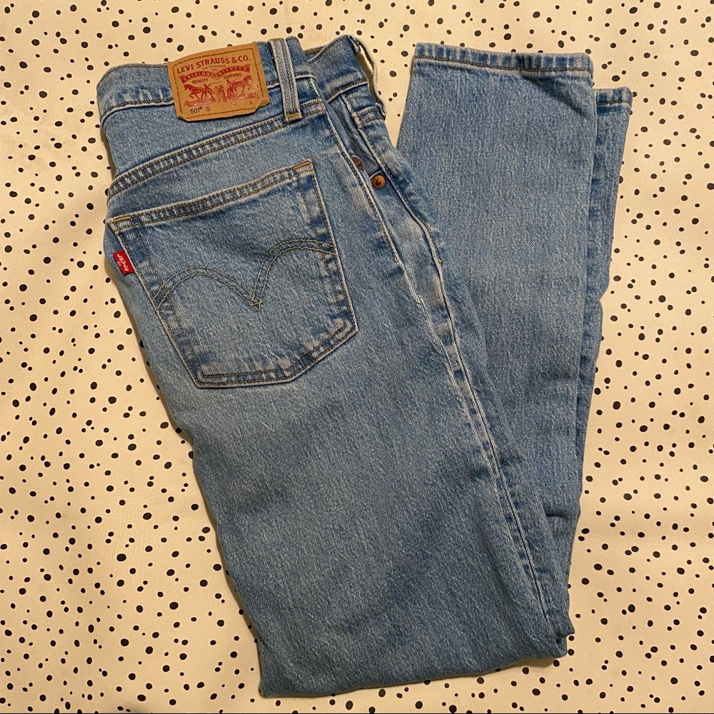 Levi’s 501 S Skinny Jeans High Waist 11.5” Rise 70s Blue Wash W27 L28